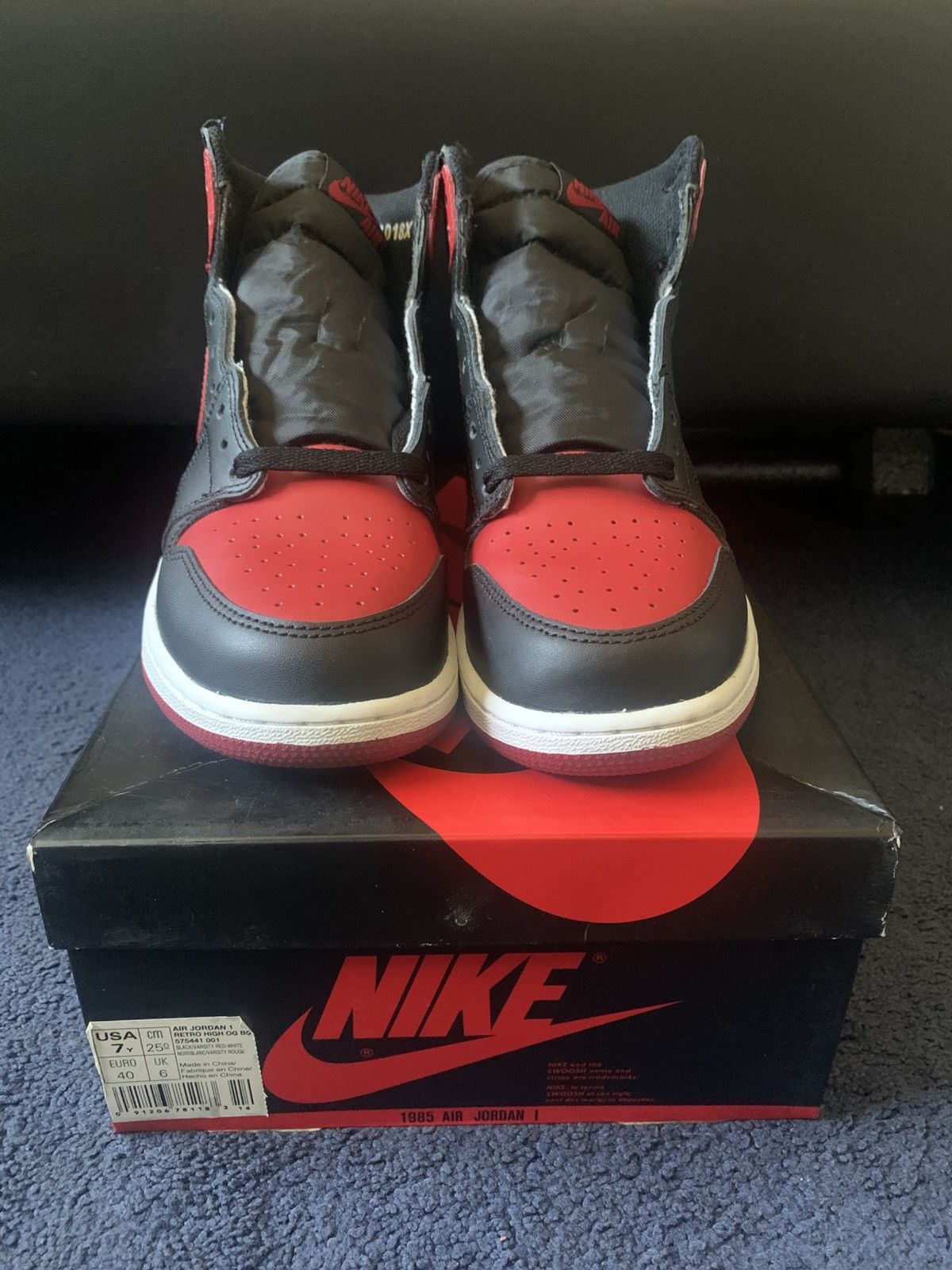 Jordan Brand Jordan 1 Bred GS 2016 Size US 7 / EU 40 - 2 Thumbnail