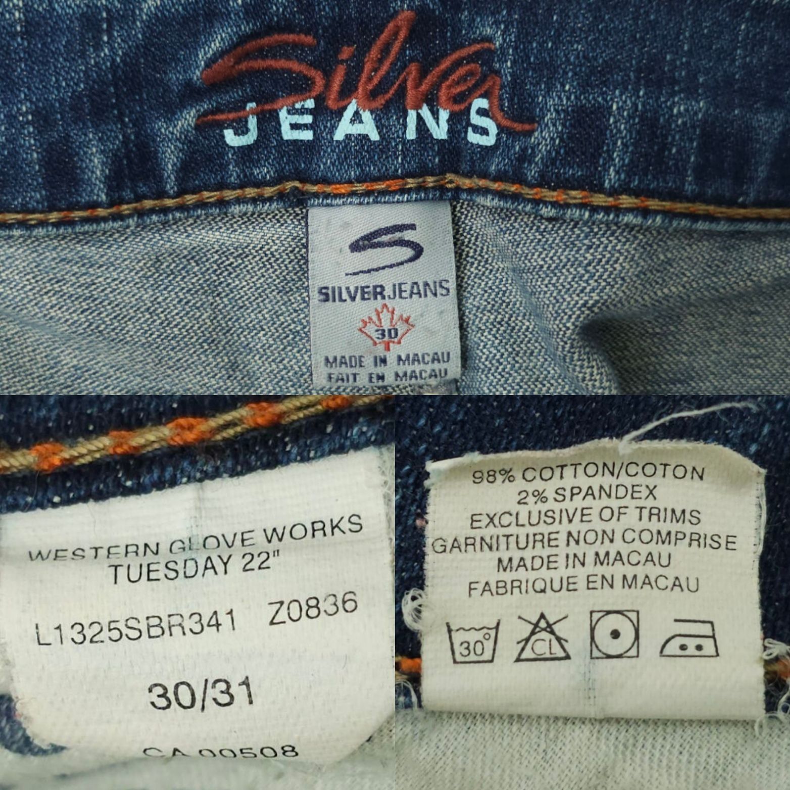 Silver Jeans Co. Silver Jeans Tuesday Flare Denim READ Womens 30x30.5 Low Ris Size 31" - 8 Thumbnail