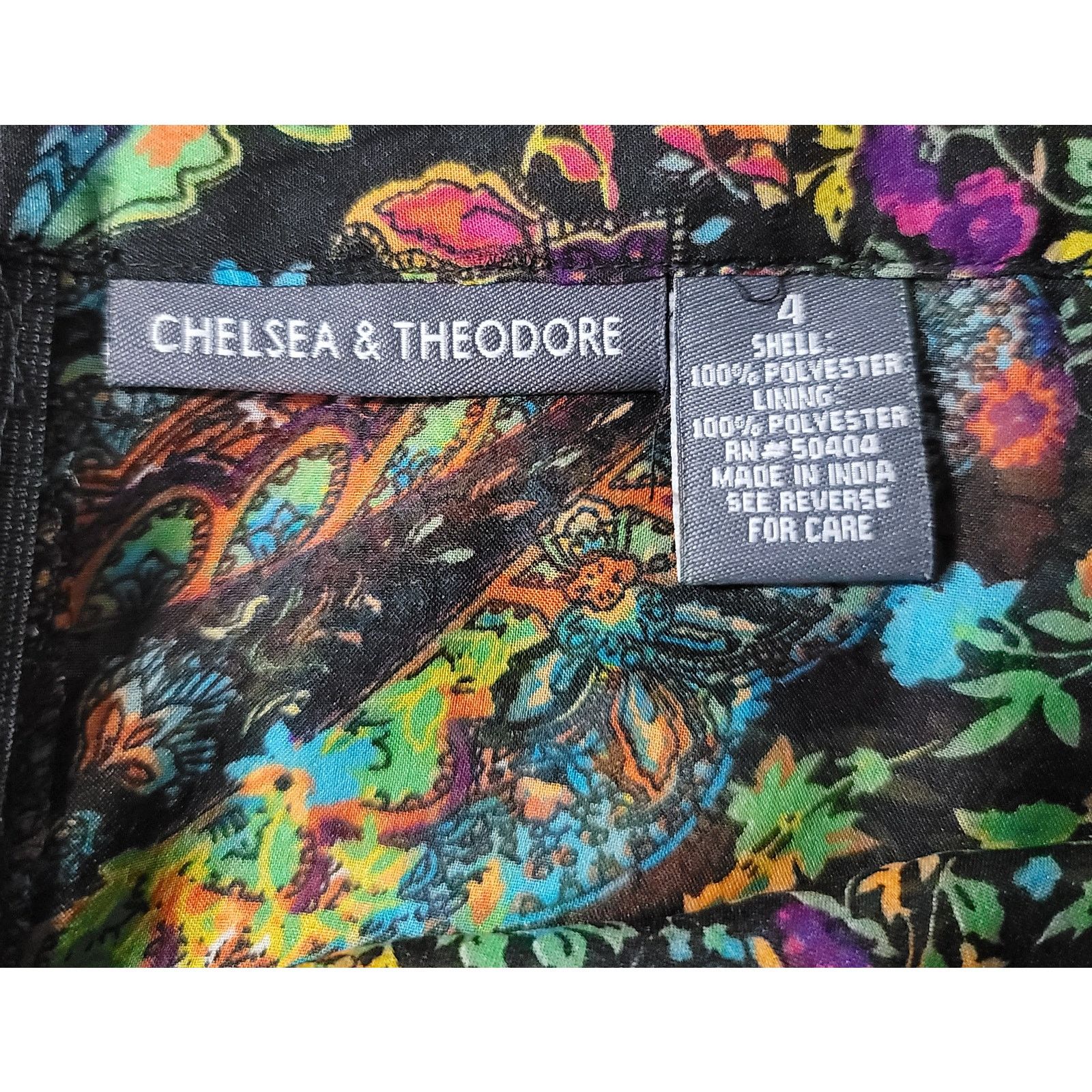Other Chelesa & Theodore Black Floral Ruffled Tier A-Line Skirt 4 Size 27" / US 4 / IT 40 - 3 Thumbnail