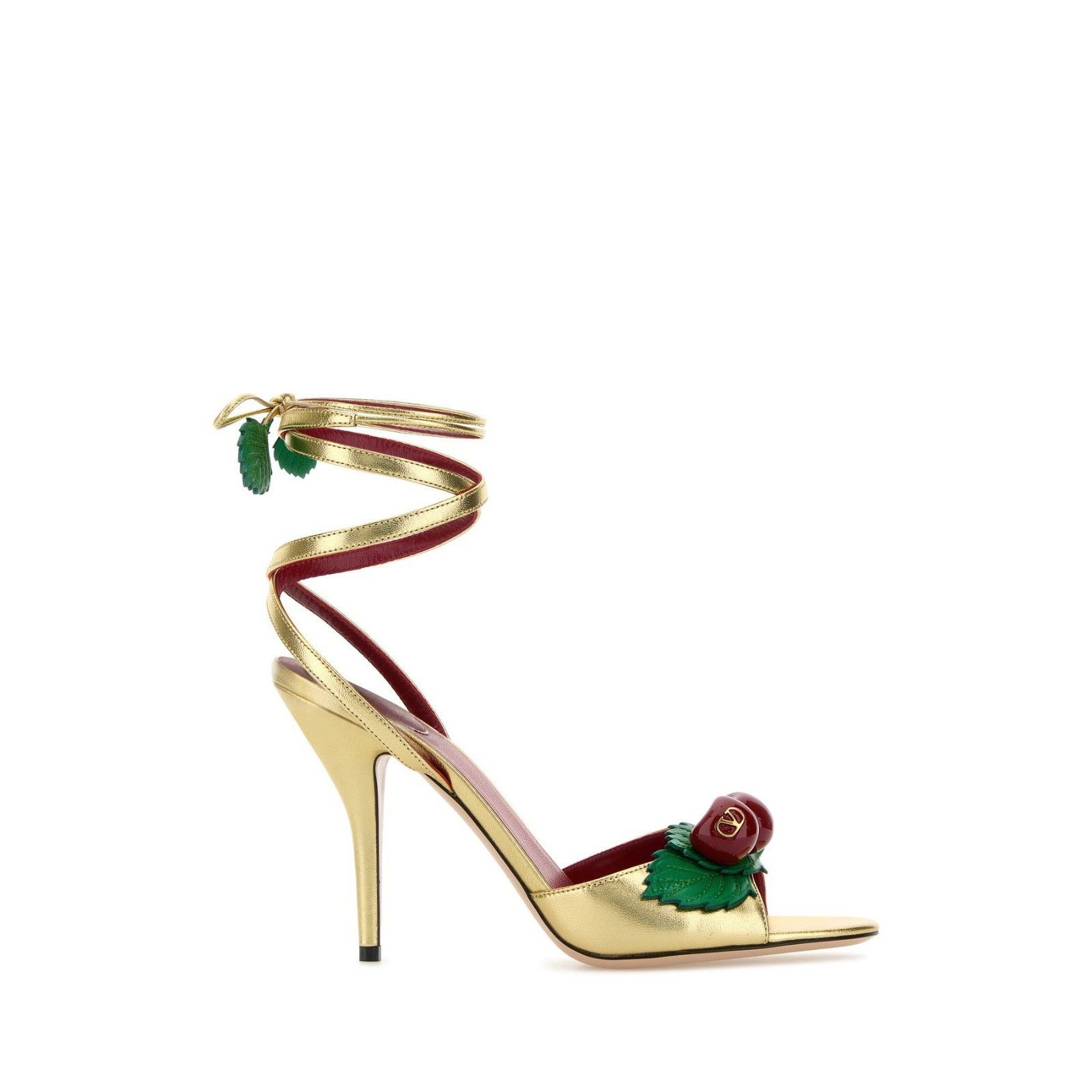 VALENTINO GARAVAN Cherryfic Gold 90mm Sandals New & Authenti