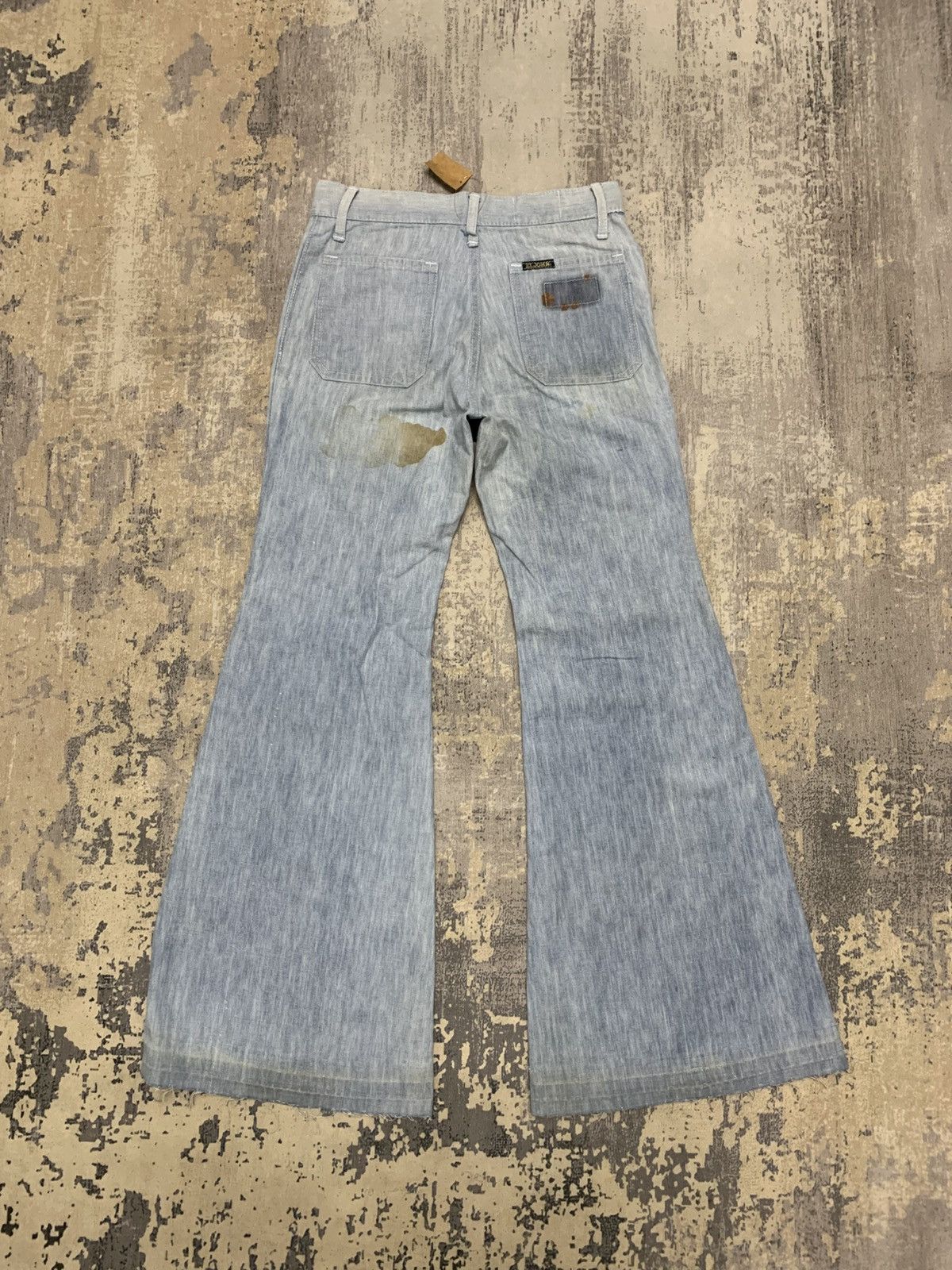 Japanese Brand Vintage 80s ELJOHN Flare Insane Hippie Denim Jeans W27 Size US 27 - 7 Thumbnail