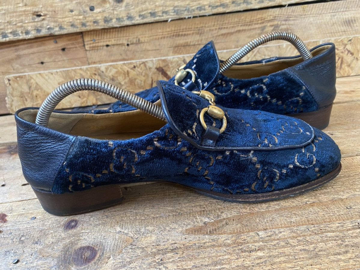 Designer × Gucci Gucci horsebit monogram velvet GG LOGO slip on loafers Uk6 Size US 7 / EU 40 - 16 Thumbnail
