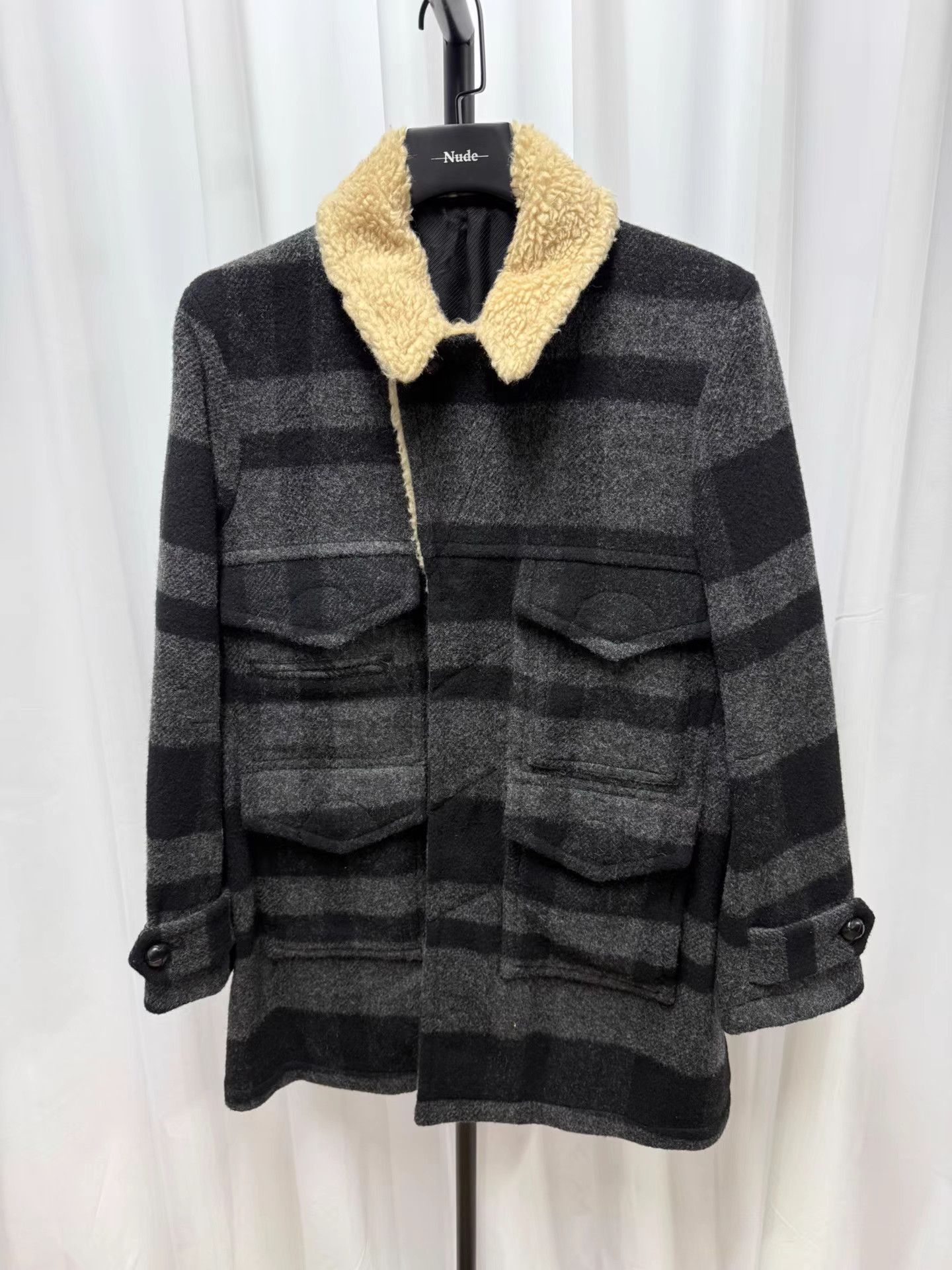 Number (N)ine Number (N)ine 08AW Fur Collar Wool Coat K20 Size US L / EU 52-54 / 3 - 1 Thumbnail
