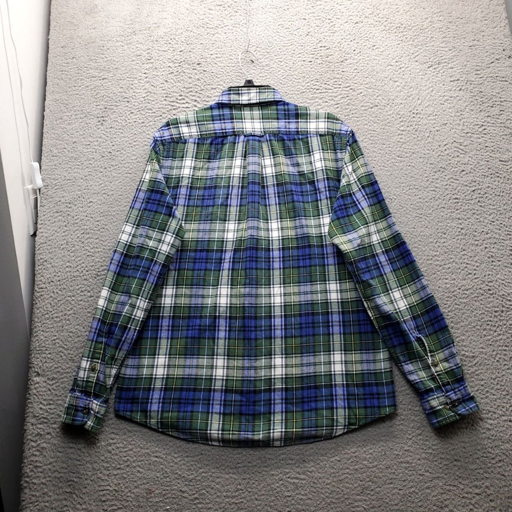 Lands' End Lands' End Mens Dress Shirt Multicolor Plaid Flannel Button-Down Tailored Fit XS/XL? (Wait) Size 42R - 2 Thumbnail