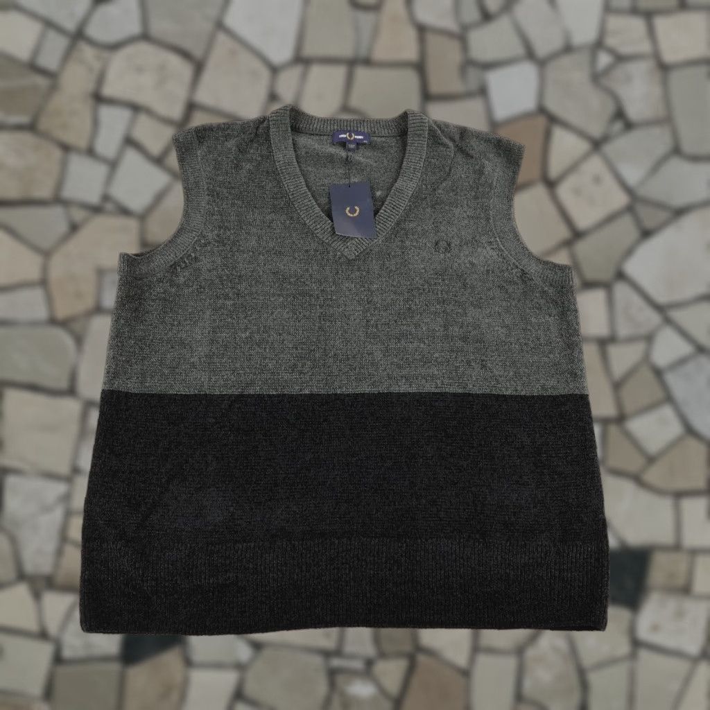Fred Perry Fred Perry Sweater Vest 2XL Field Green Colourblock Chenille Tank Pullover NEW Size US XXL / EU 58 / 5 - 1 Thumbnail