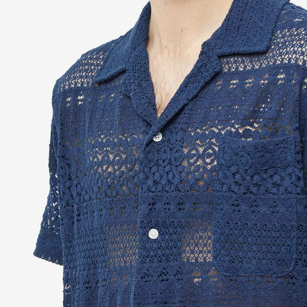 Bode 500USD BODE Sampler Quaker Lace Shirt - Navy Size US L / EU 52-54 / 3 - 3 Thumbnail