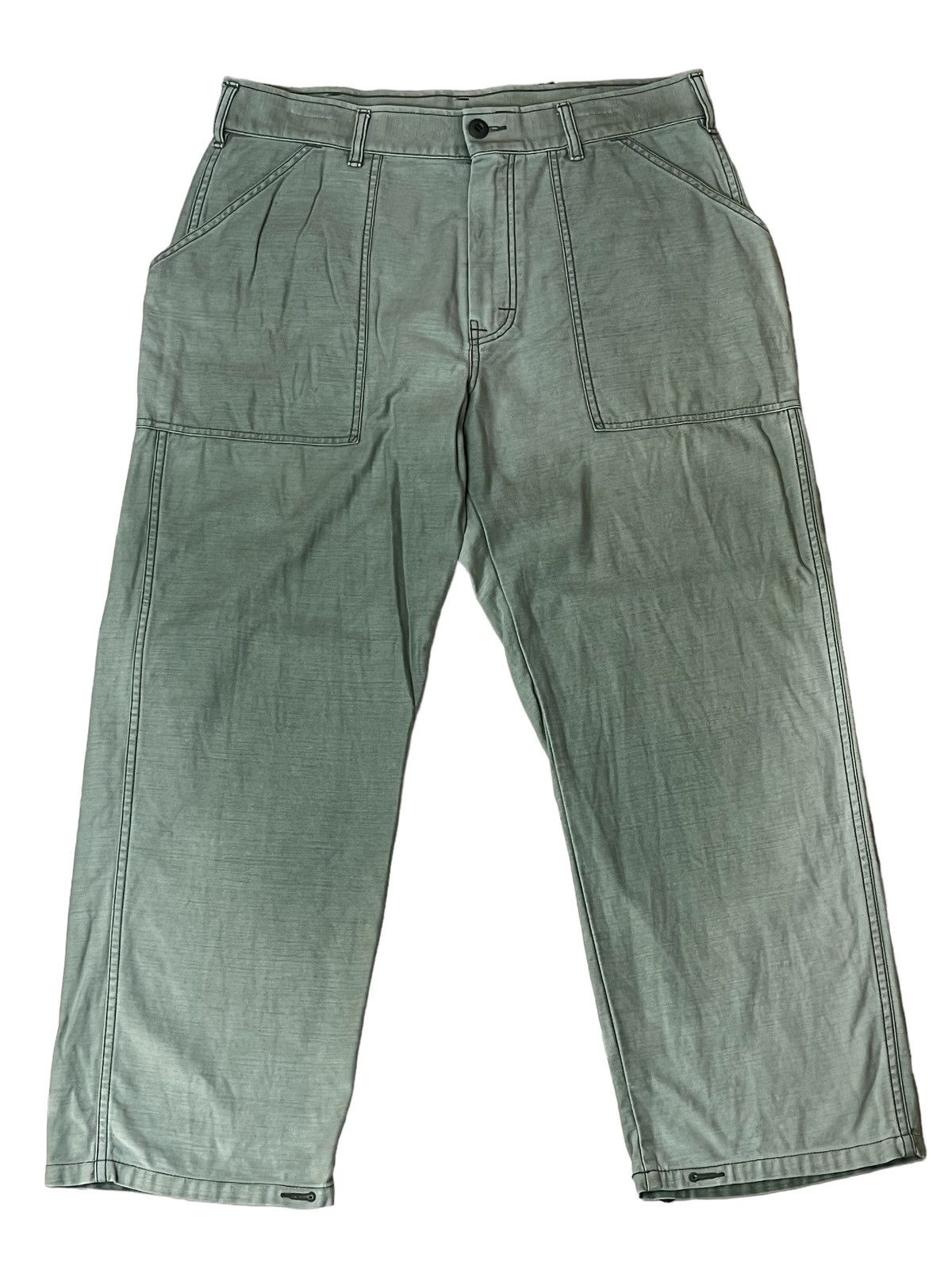 Toyo Enterprises VINTAGE GUNG HO USA MILITARY FATIGUE BAKER FADED PANTS Size US 35 - 1 Thumbnail