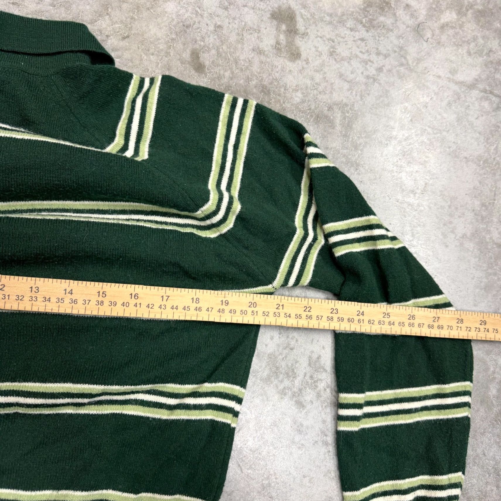 Jantzen VINTAGE Jantzen Sweater Mens Medium Green Collared Striped Knit Pullover Size US M / EU 48-50 / 2 - 6 Thumbnail