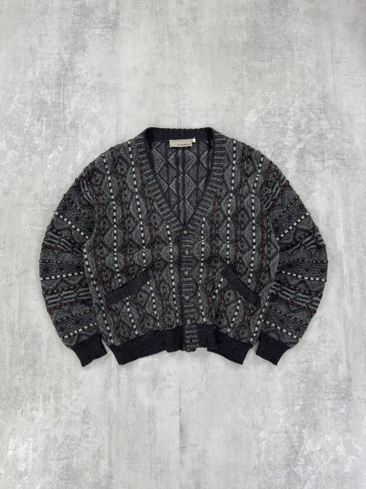 Vintage Lettmann by breidhof Vintage Cardigan 90s Mens size 50/L Size US L / EU 52-54 / 3 - 1 Thumbnail