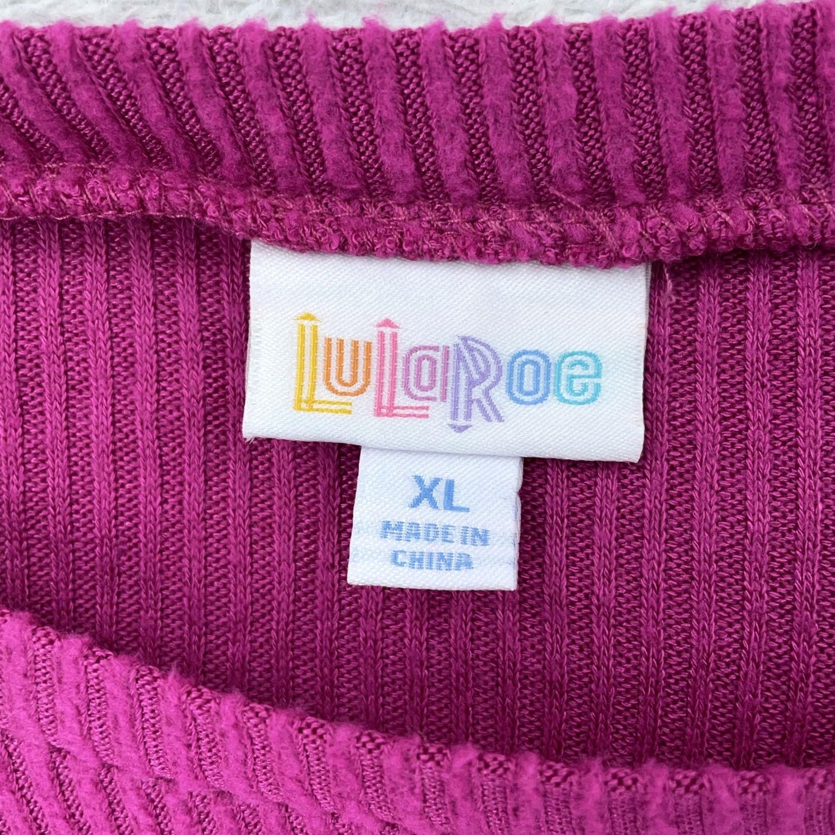 Vintage LuLaRoe Shirt Womens XL Purple Ribbed Long Sleeve Pullover Stretch Crewneck Lulu Size XL / US 12-14 / IT 48-50 - 7 Thumbnail