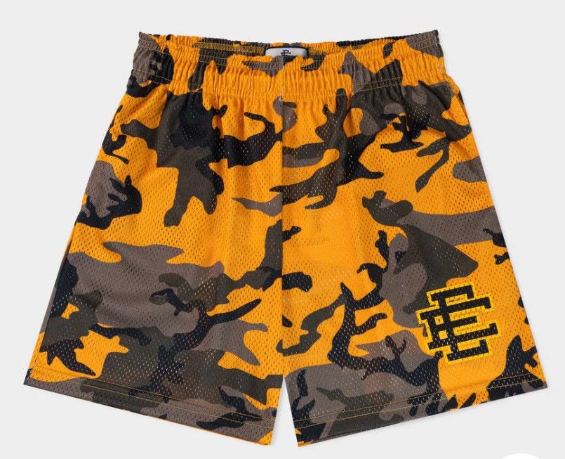 Eric Emmanuel Yellow Camo Shorts Medium