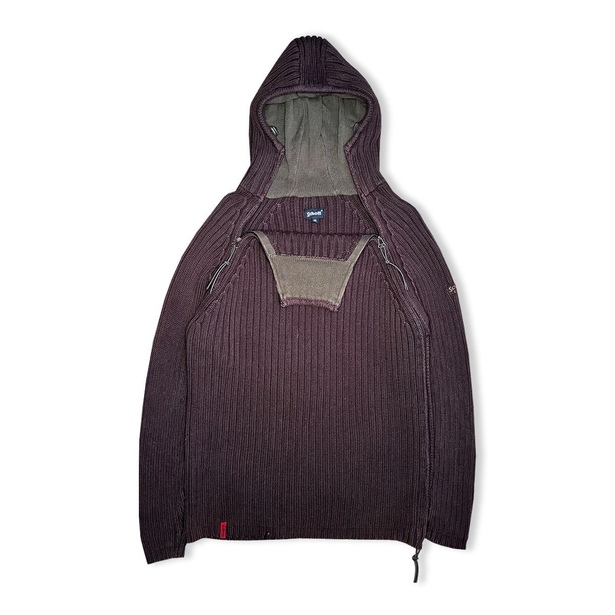 Schott 2006 Schott NYC Dual Zip Balaclava Knit Size US XXL / EU 58 / 5 - 3 Thumbnail