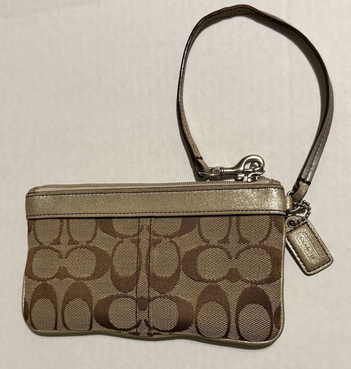 Coach Coach 03292 Brown Jacquard Signature Vintage Zip Wristlet Size ONE SIZE - 2 Thumbnail