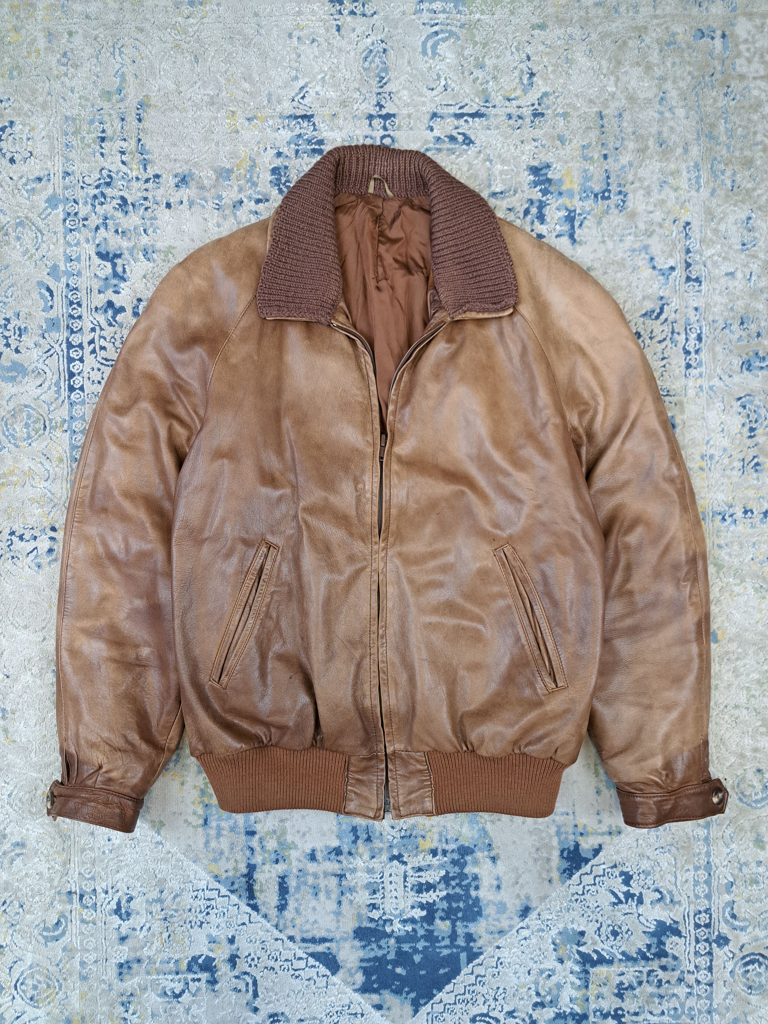 Vintage Brown Leather Jacket Top Quality Hedi Slimane Style