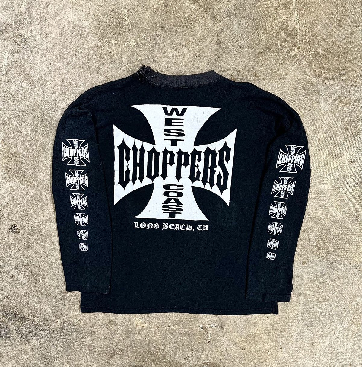 Crazy Y2K West Coast Choppers Motorcycle Biker LS Shirt