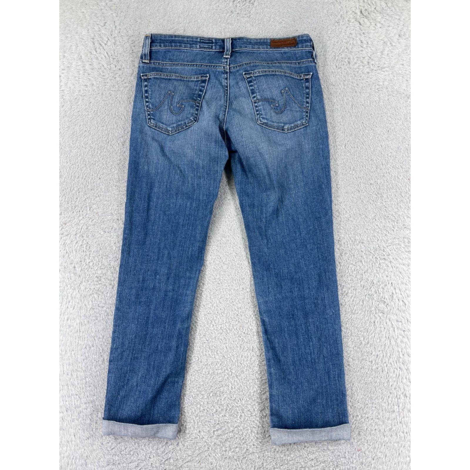 Vintage AG Adriano Goldschmied Jeans Womens 26 Blue Denim Straight Leg Cotton Blend Size 26" / US 2 / IT 38 - 2 Thumbnail
