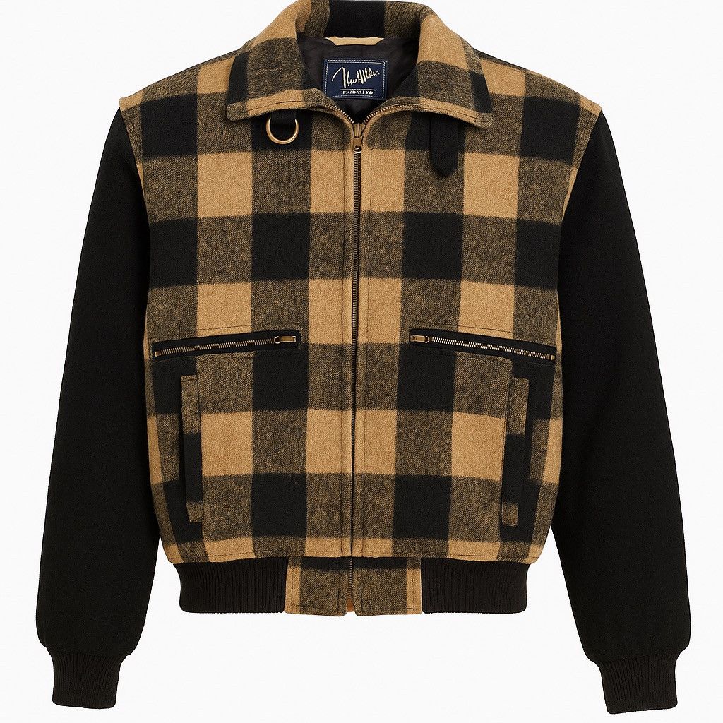 John Weitz Vintage 80s John Weitz Buffalo Plaid Wool Jacket Men’s Black Size US M / EU 48-50 / 2 - 1 Thumbnail