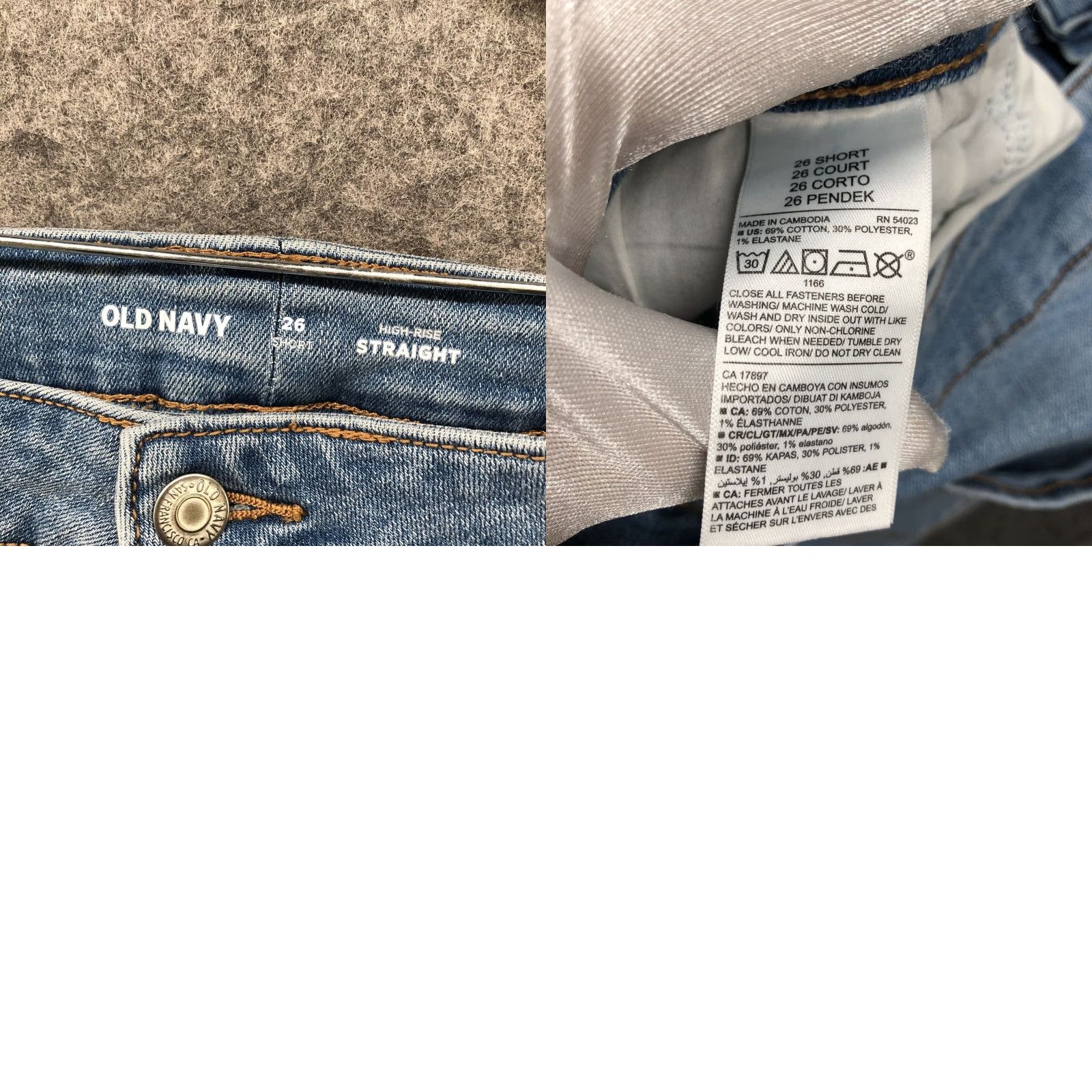 Old Navy Old Navy Jeans Womens Plus Size 26P High Rise Straight Light Wash Blue Denim 5-Pocket Stretch Short Inseam 27in Size 26" / US 2 / IT 38 - 8 Thumbnail
