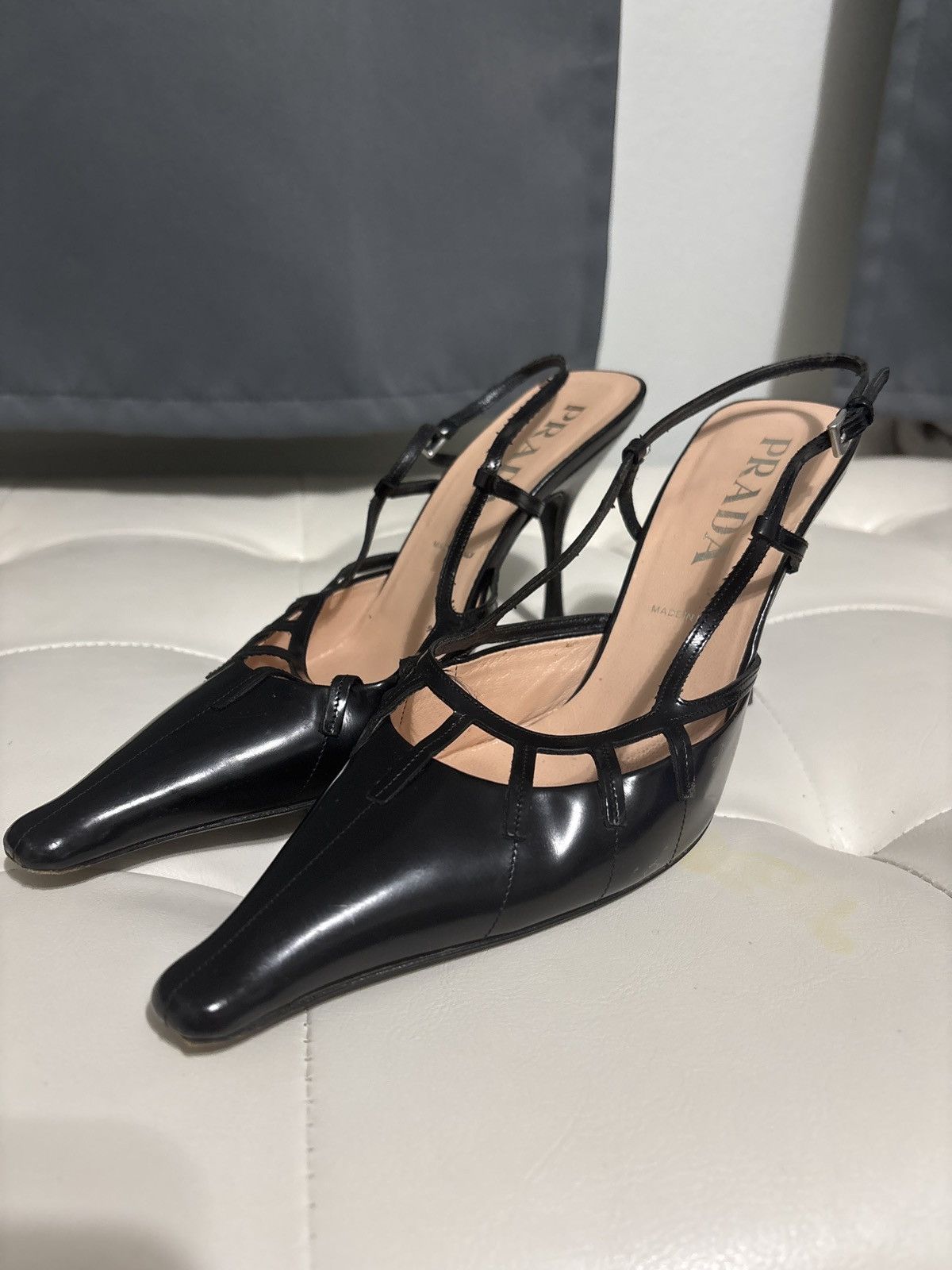 Prada Prada black cage heels vero cuoio Size US 7.5 / IT 37.5 - 1 Thumbnail