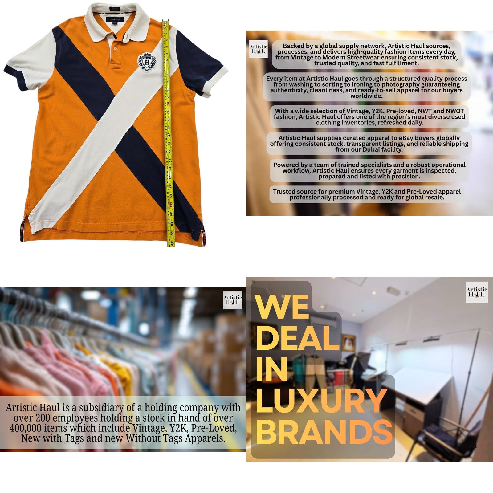 Tommy Hilfiger Tommy Hilfiger Polo Shirt Color Block Men's L Regular Orange Navy White Shirt Size US L / EU 52-54 / 3 - 8 Thumbnail