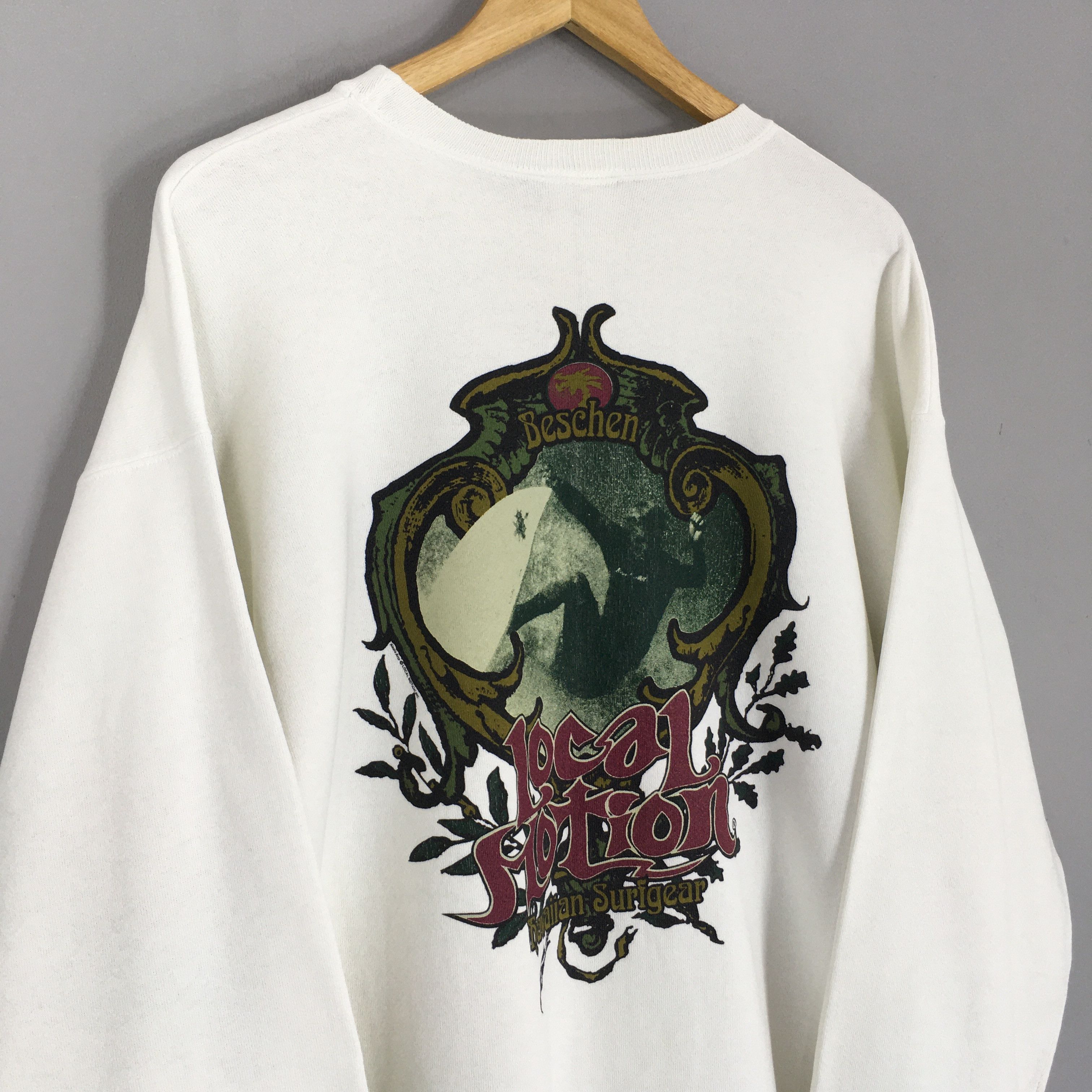 Vintage Vintage 90s Local Motion Hawaii White Sweatshirt Large Size US L / EU 52-54 / 3 - 2 Thumbnail