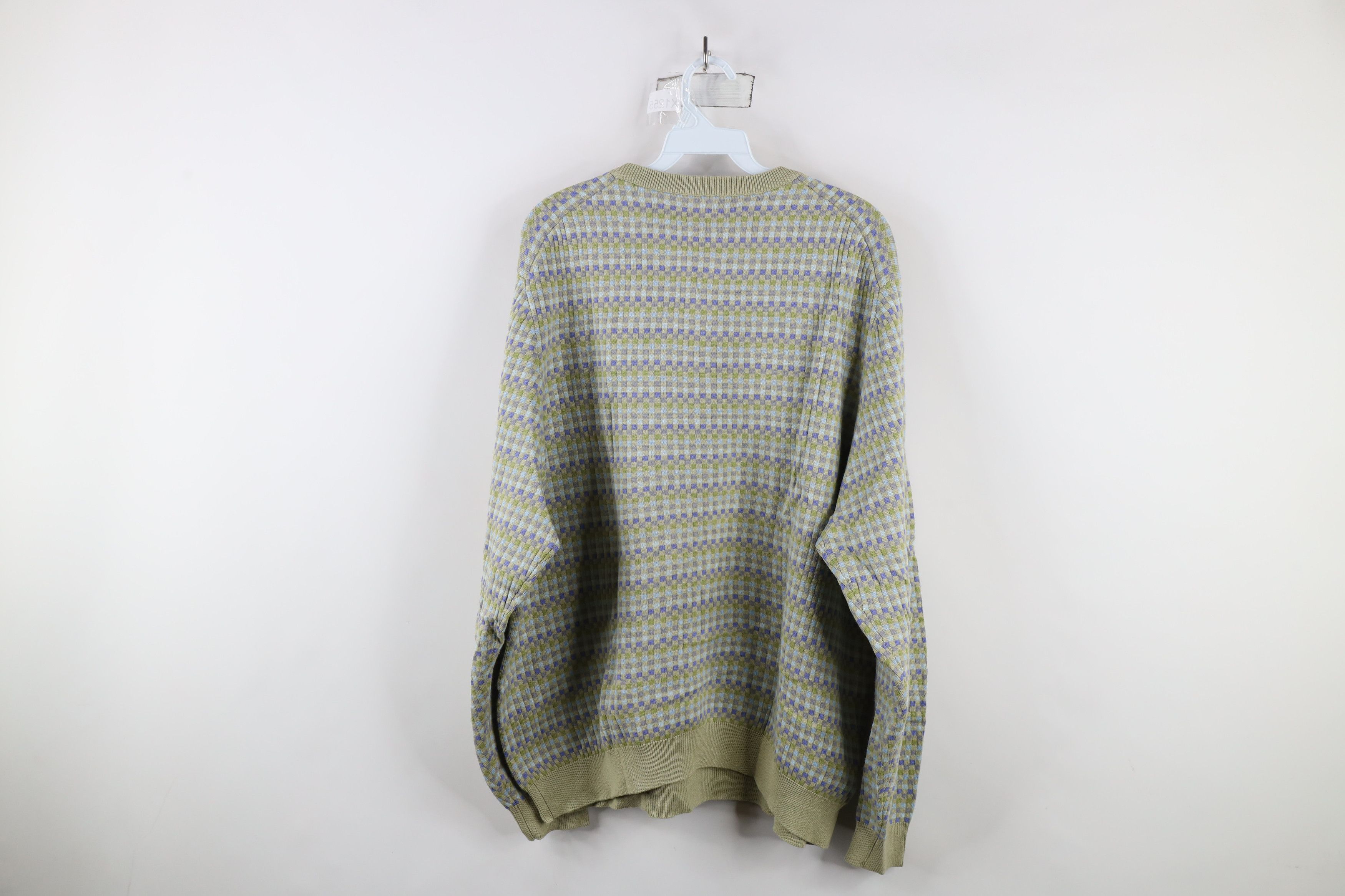 Vintage Vintage 90s Streetwear Checkered Knit Crewneck Sweater Size US L / EU 52-54 / 3 - 7 Thumbnail