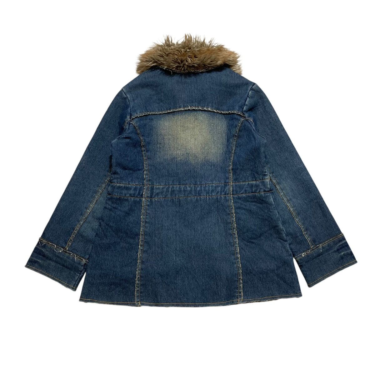 If Six Was Nine BLUE MARINE - Denim Fur Sherpa Multi Pocket Jacket Japanese Size S / US 4 / IT 40 - 2 Thumbnail