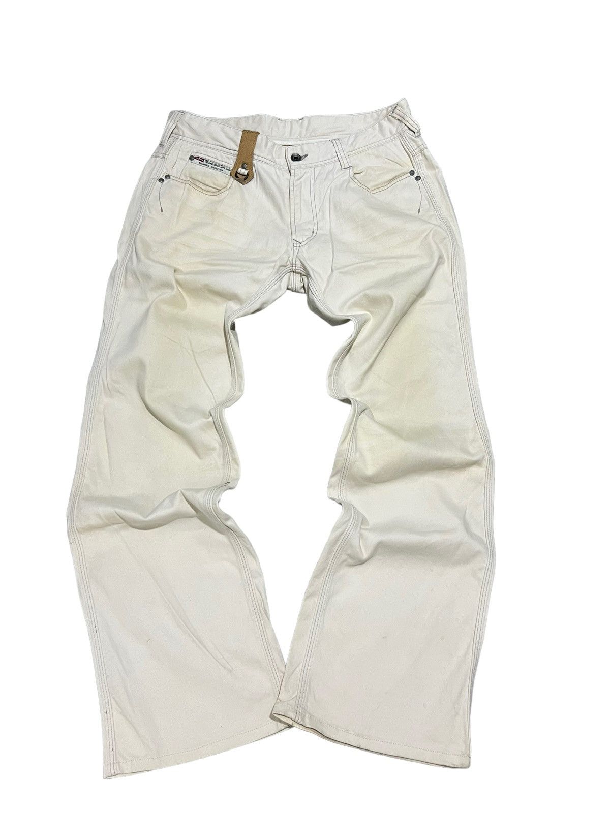 image of If Six Was Nine x Matsuda Nicole Club For Men Mud Wash Flared Denim Jeans in White (Size 31)