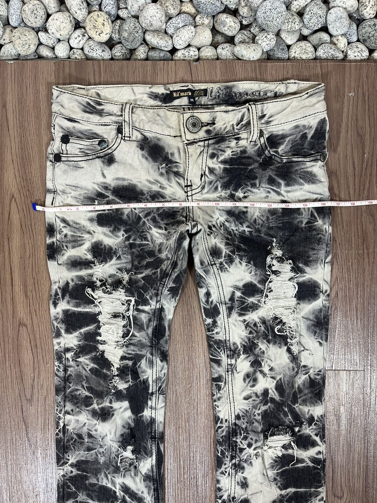 Punk and Yo Lil’ Marv Distressed Marble Wash Jeans Size US 31 - 14 Thumbnail