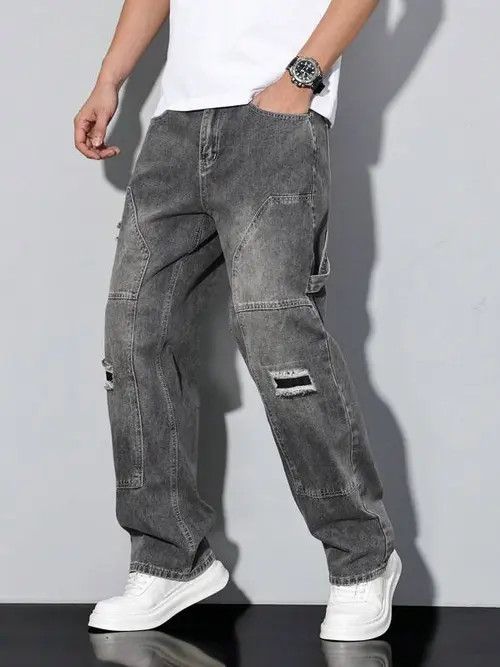 Other Distressed Straight loose fit cargo jeans Size US 30 / EU 46 - 1 Thumbnail