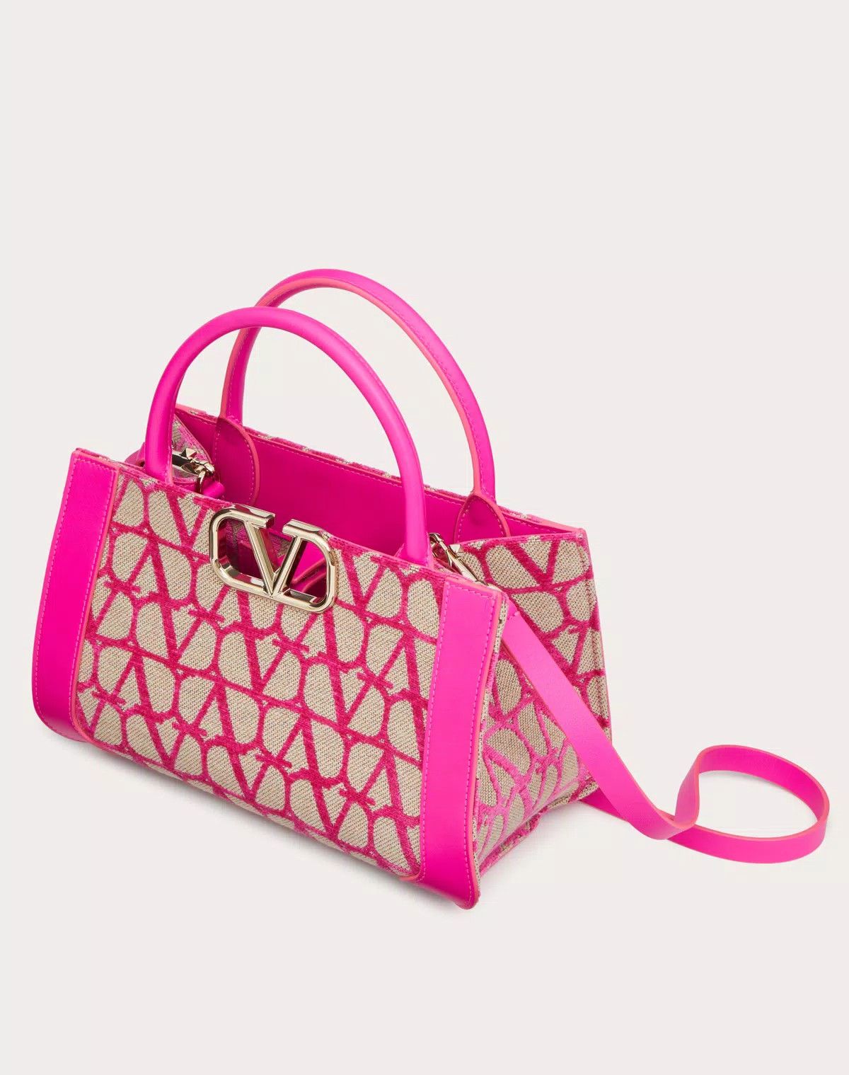 Valentino oc11z0725 Size:OS/Toile Iconographe Handbag in Pink Size ONE SIZE - 5 Thumbnail