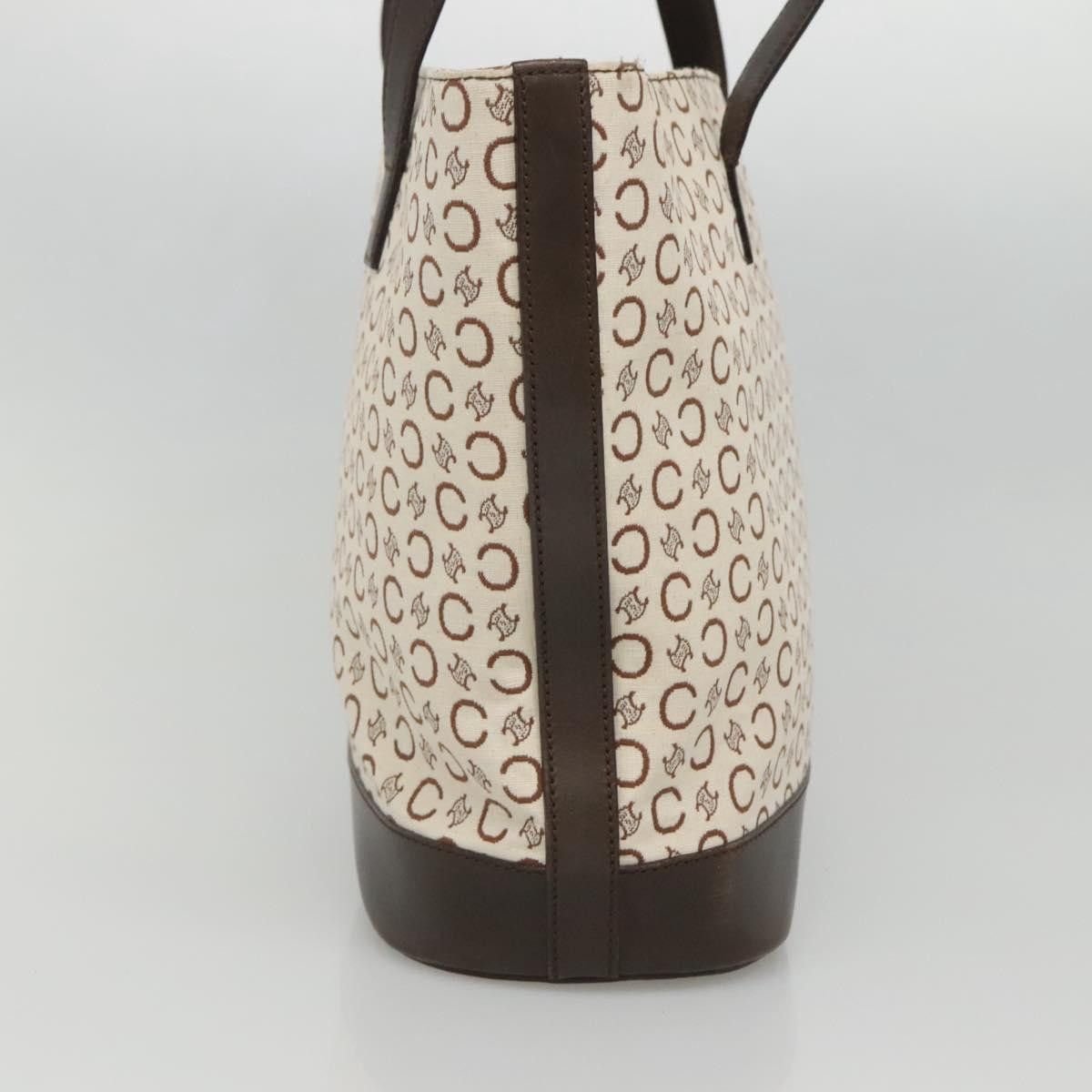 Celine CELINE C Macadam Canvas Tote Bag Gold White Size ONE SIZE - 4 Thumbnail
