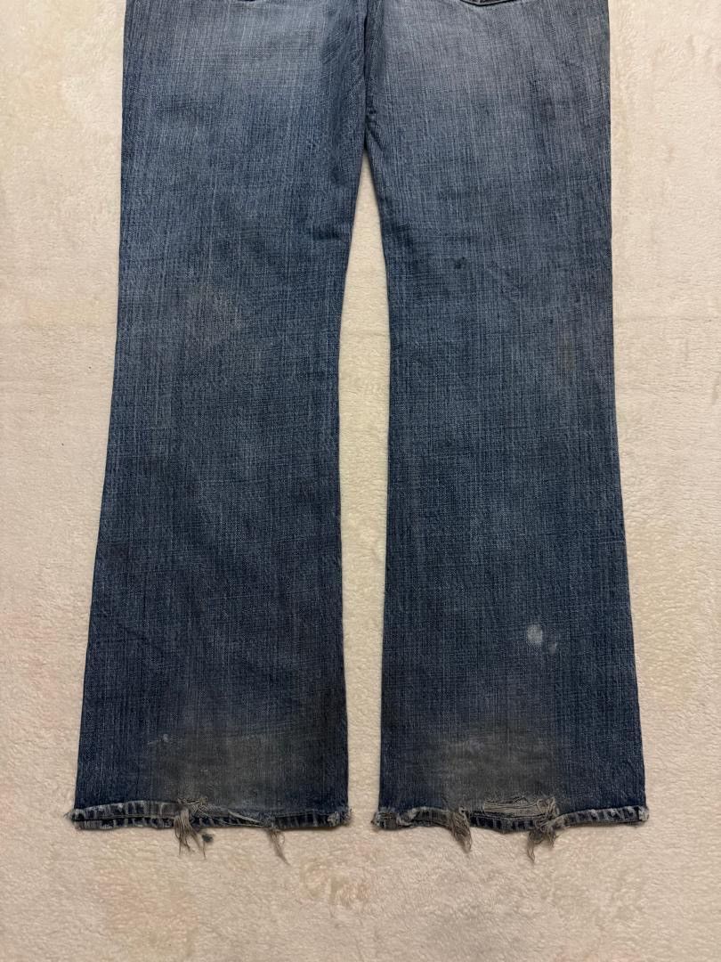 Levi's 💥INSANE💥CRAZY THRASHED ABRECROMBIE FLARED BELL BOTTOM JEANS Size US 35 - 24 Thumbnail