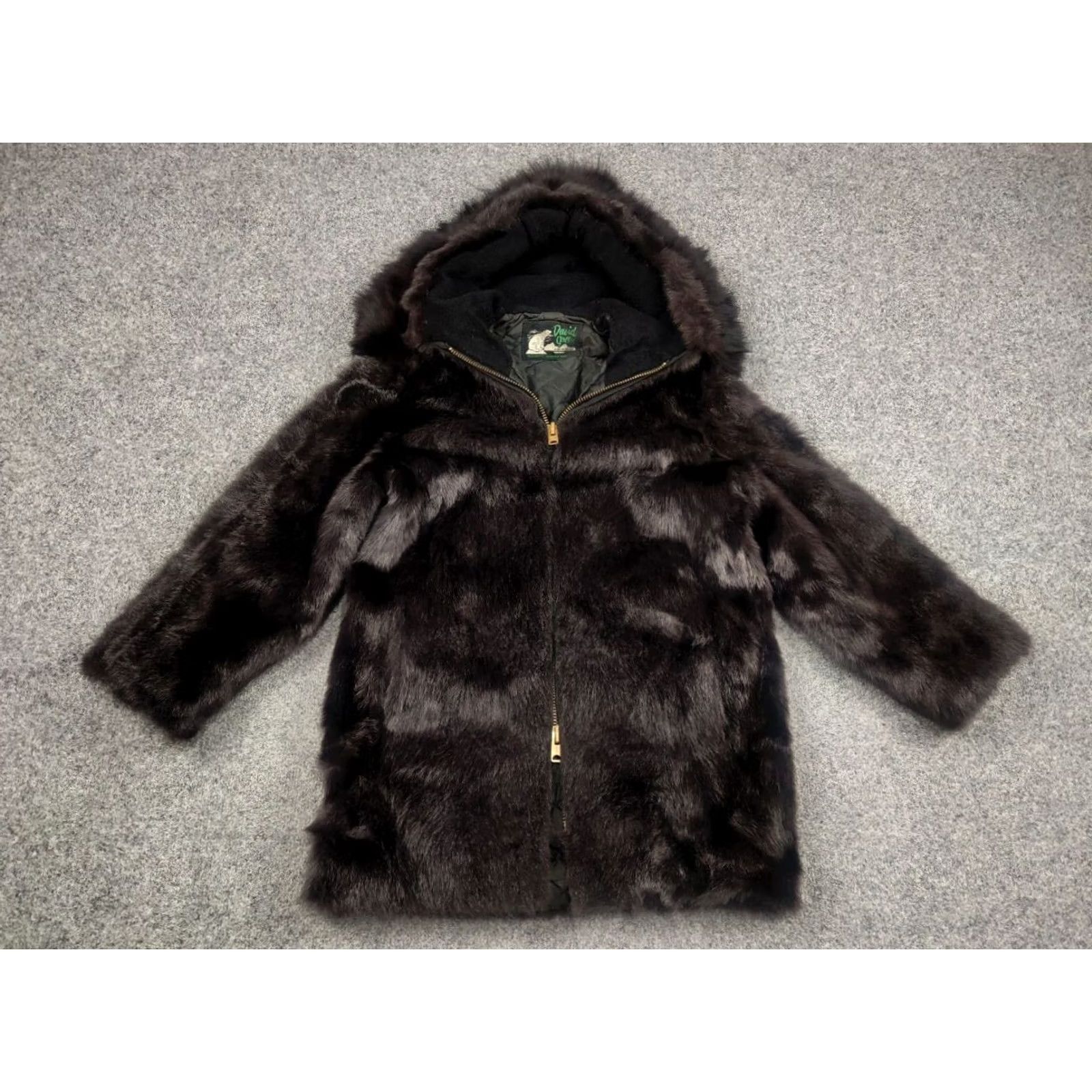 Vintage Vintage David Green Alaska Fur Coat Zip Jacket - Black 80s Designer Wool? Size S / US 4 / IT 40 - 3 Thumbnail