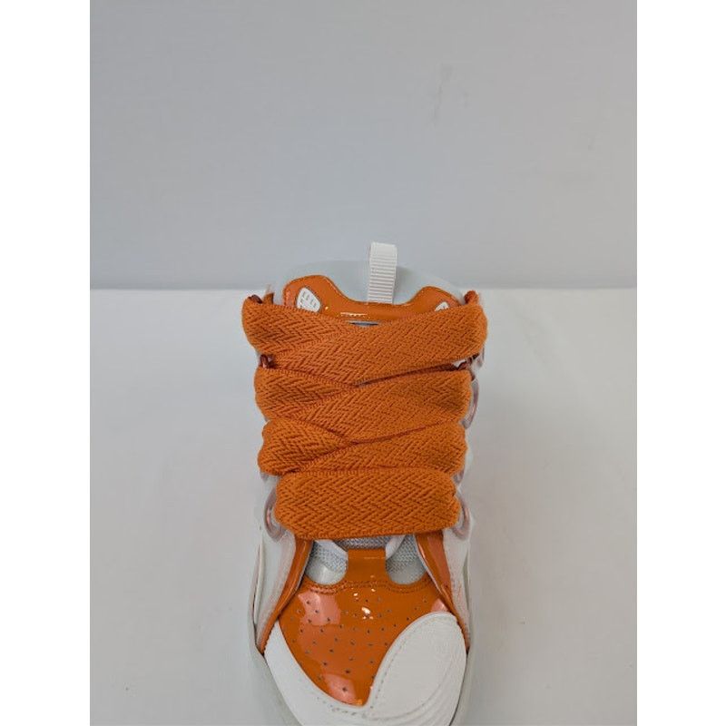 Lanvin o1rshd1 Leather Curb Low-Top Sneaker in Orange / White Size US 9 / EU 42 - 15 Thumbnail