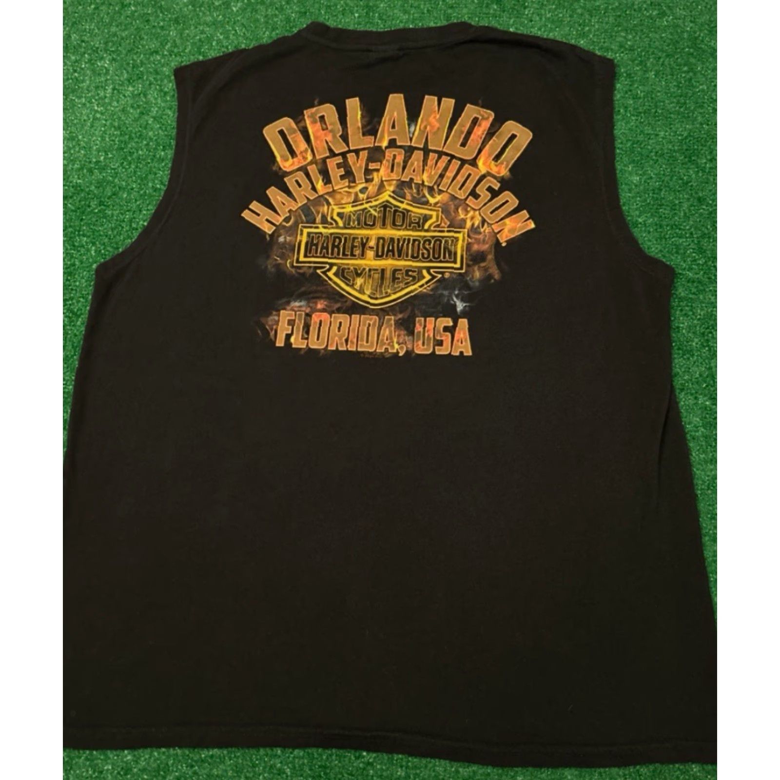 Harley Davidson VINTAGE Harley-Davidson Skull Flames Biker Sleeveless Shirt XXL Men Black 90s Y2K Orlando 2024 Size US XXL / EU 58 / 5 - 2 Thumbnail