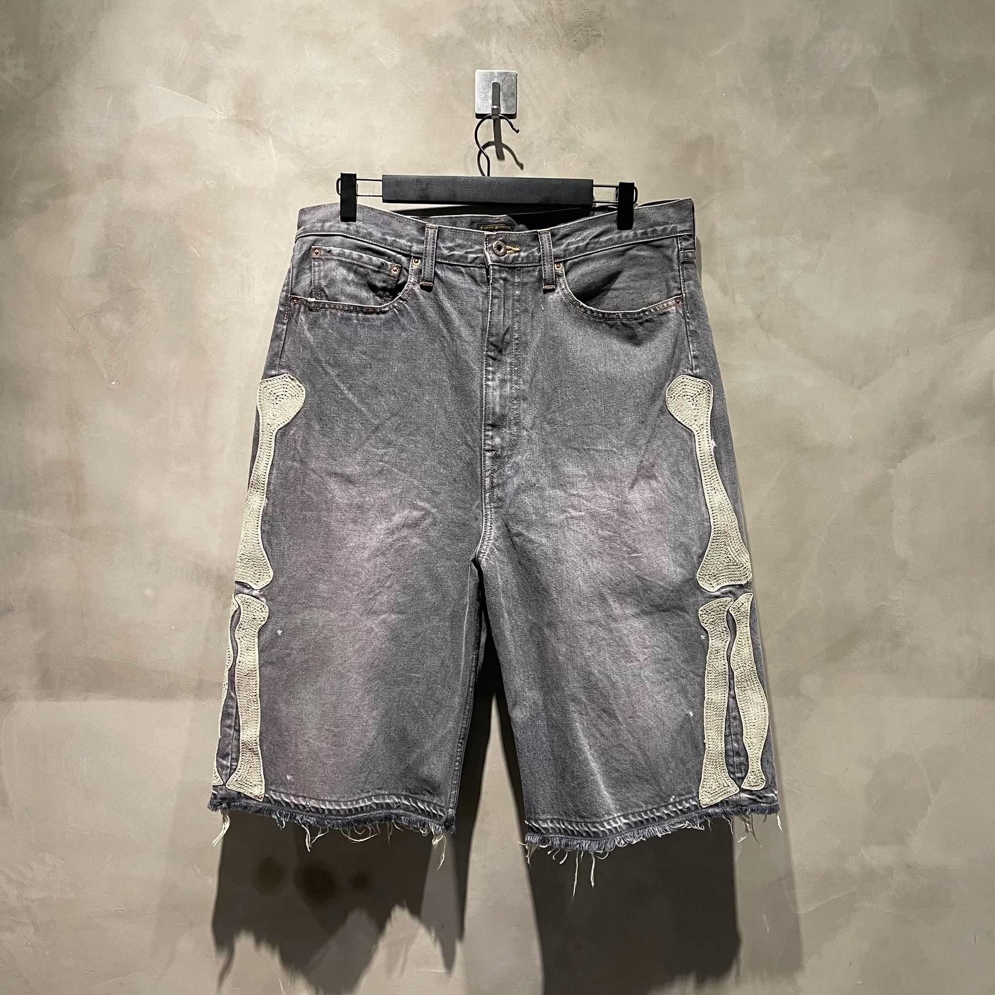 Kapital Kapital studs 14oz denim Shorts | Grailed