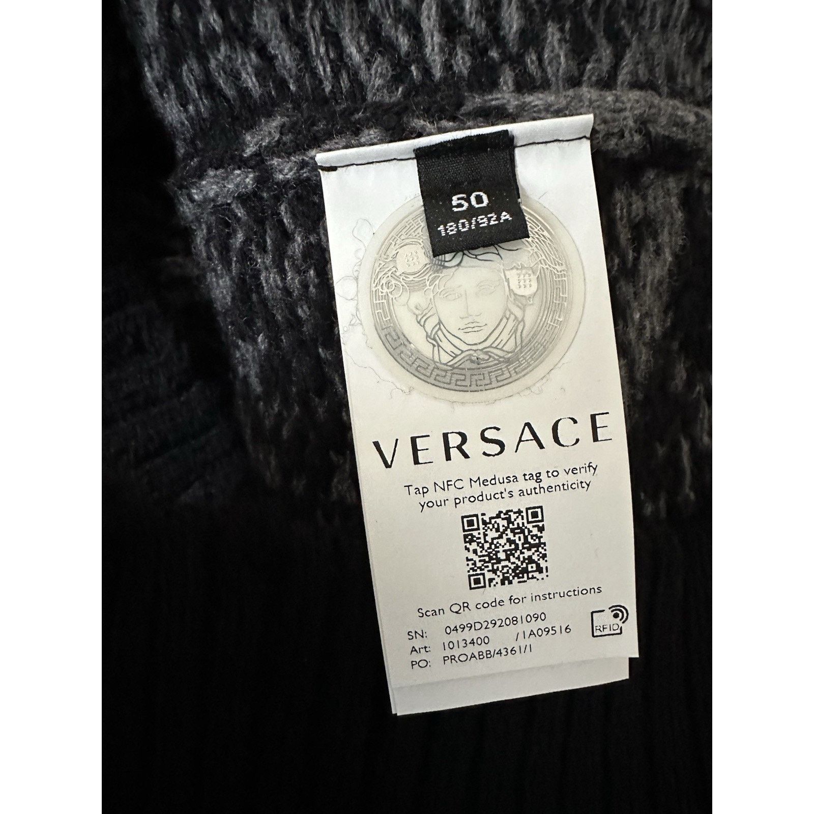 Versace Versace Barocco Wool Knit Sweater Black 40 US 1013400 Size US M / EU 48-50 / 2 - 14 Thumbnail