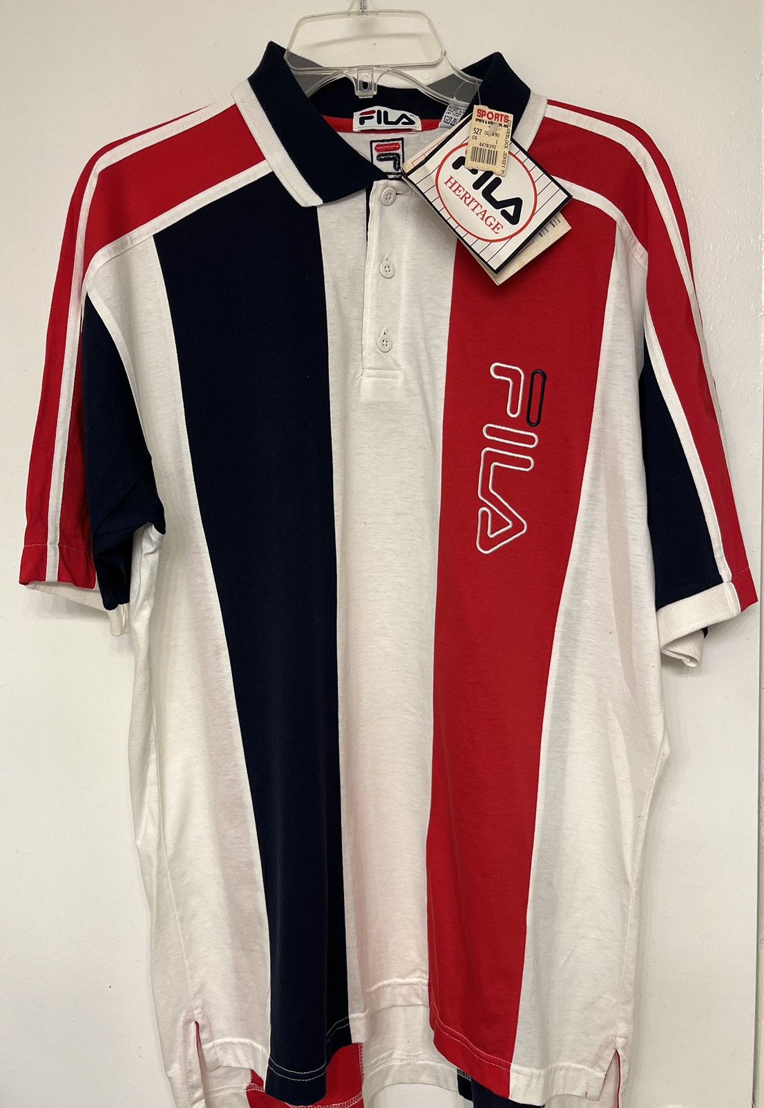 Fila Vintage Fila BB1 Polo Shirt - Navy/White/Red Stripes Size US M / EU 48-50 / 2 - 2 Thumbnail