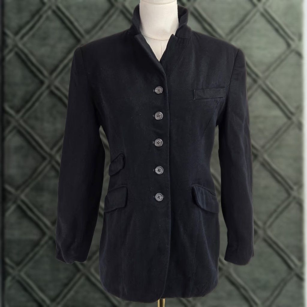 Ralph Lauren VINTAGE Lauren Ralph Lauren Blazer Womens 10P Black Five-Button 100% Wool Jacket Size L / US 10 / IT 46 - 1 Thumbnail