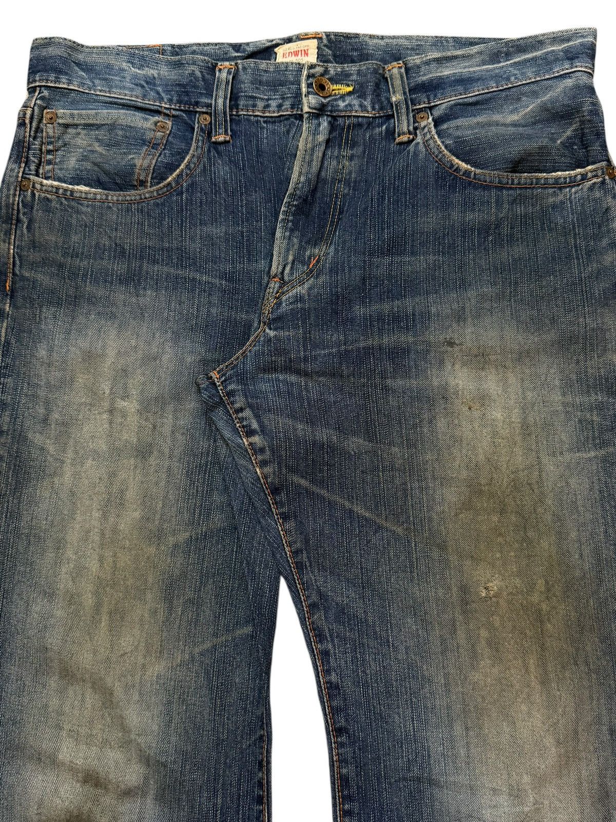 Edwin Vintage 90s Japan Edwin 505 Mud Wash Faded Wide Leg Baggy Size US 36 / EU 52 - 3 Thumbnail