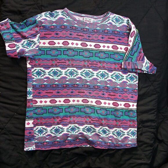 Vintage Vintage Denim Republic Southwest Aztec Pattern T-Shirt Size L / US 10 / IT 46 - 2 Thumbnail