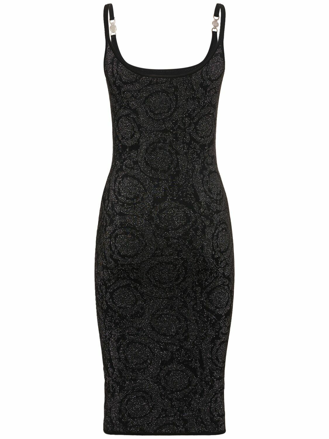Versace o1y0226 Midi Dress in Black Size XS / US 0-2 / IT 36-38 - 2 Thumbnail