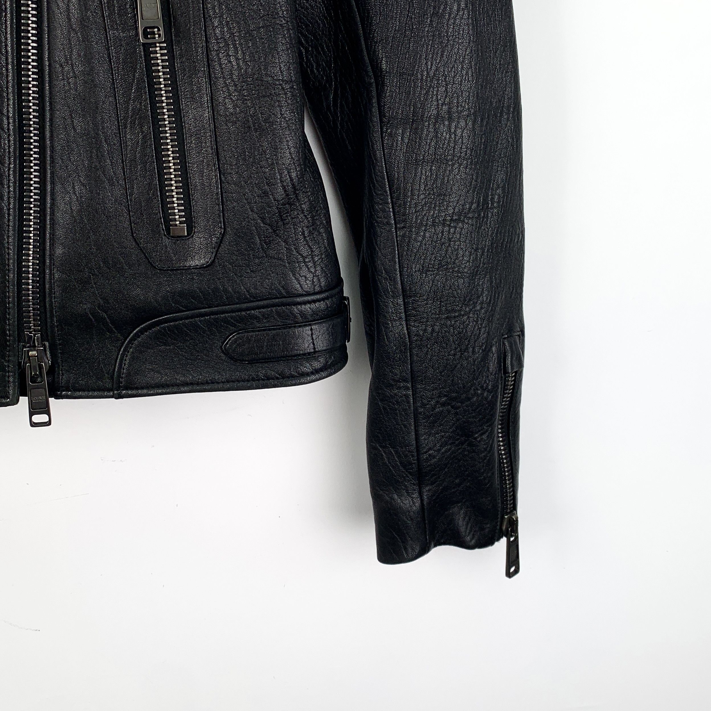 Loewe Loewe Black Quilted Lambskin Leather Zip-Up Jacket (Size S) Size S / US 4 / IT 40 - 6 Thumbnail