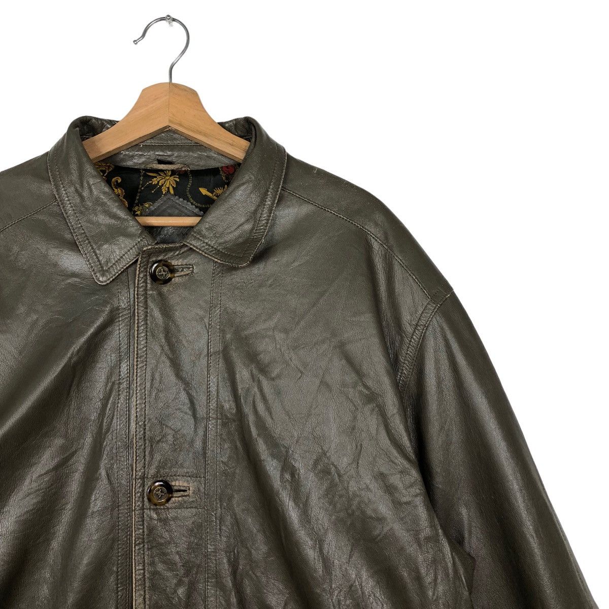 Genuine Leather 🔥90’s Vintage Leather Jacket Squiti Man Japan Rare Lining Size US L / EU 52-54 / 3 - 5 Thumbnail