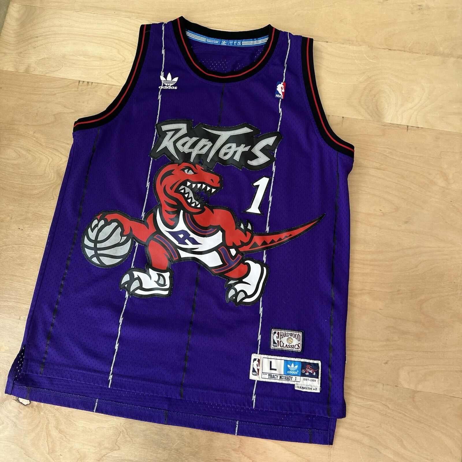 Adidas Tracy Mcgrady Toronto Raptors Jersey L Purple Adidas Size US L / EU 52-54 / 3 - 8 Thumbnail