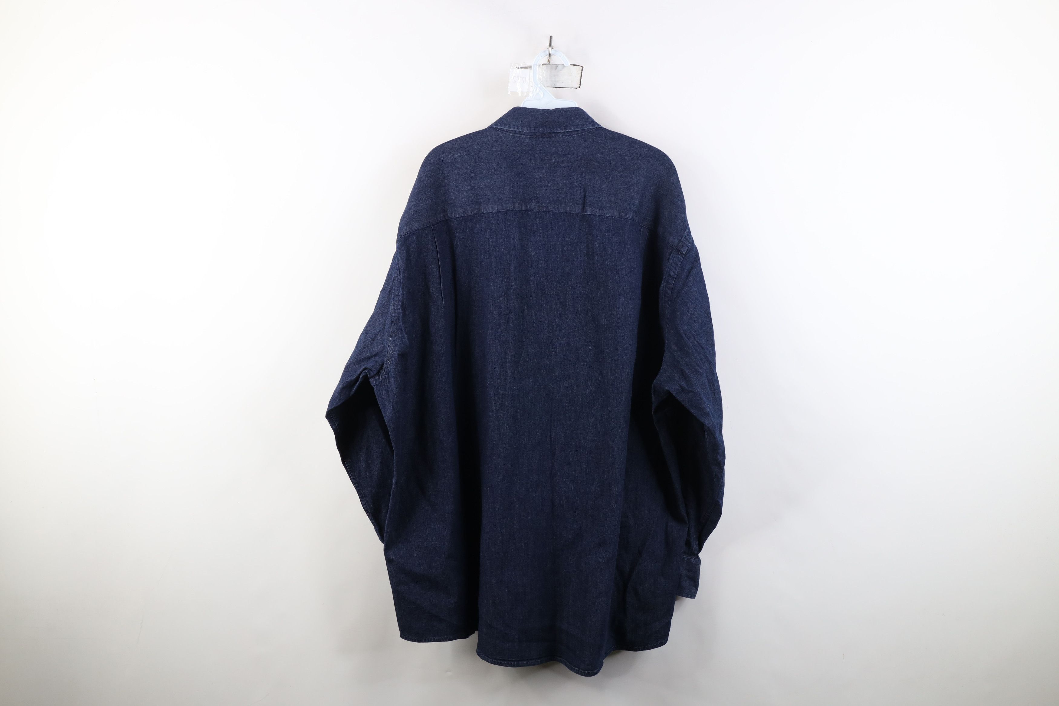Orvis Vintage Orvis Denim Collared Button Down Shirt Indigo Size US XXL / EU 58 / 5 - 11 Thumbnail