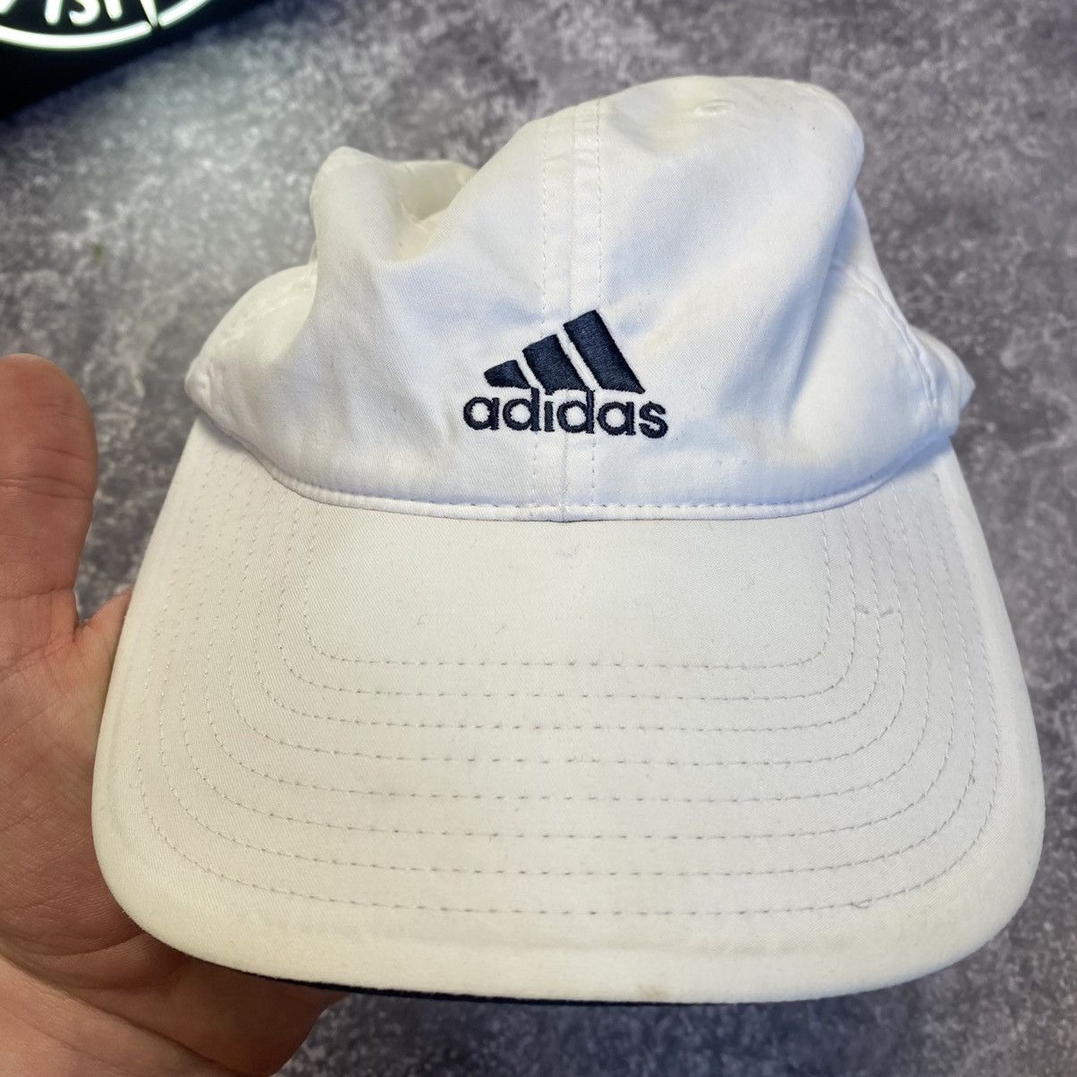 Adidas × Vintage Vintage Adidas Centre Basic Logo White Streetwear cap Size ONE SIZE - 8 Thumbnail