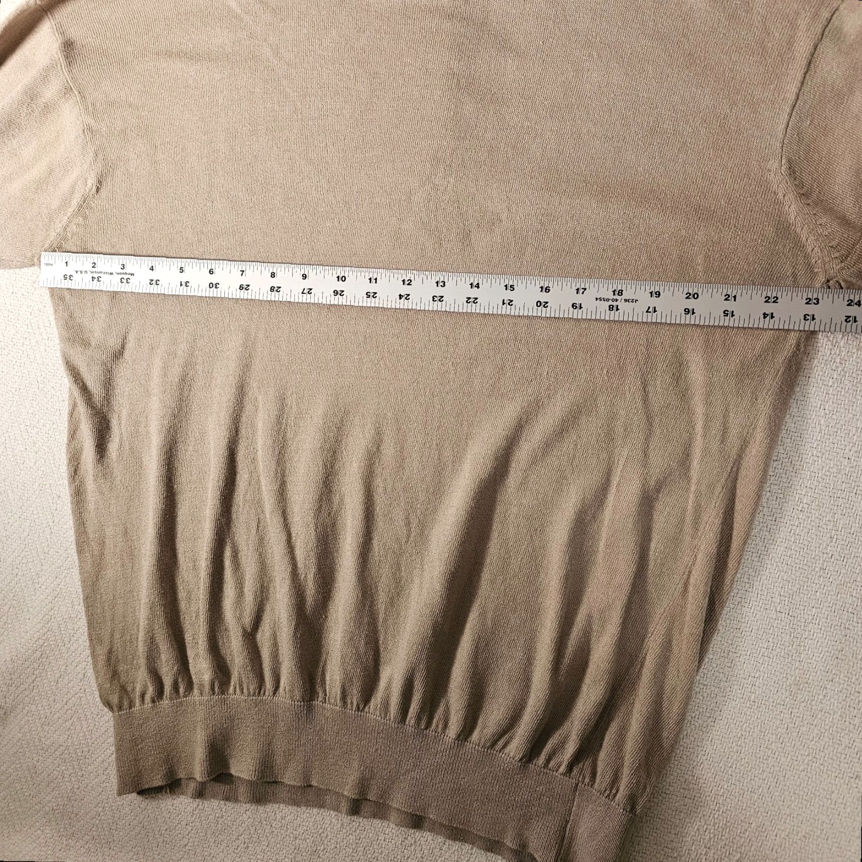 Vintage Tulliano Men's Sweater XL Silk Cotton Blend Solid Beige Long Sleeve Stretch Size US XL / EU 56 / 4 - 5 Thumbnail