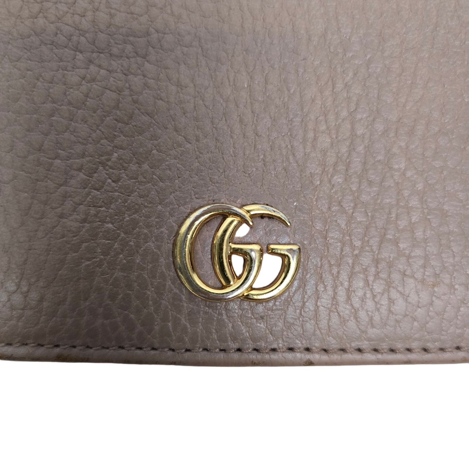 Gucci GG Marmont Compact Wallet Bifold Grained Leather